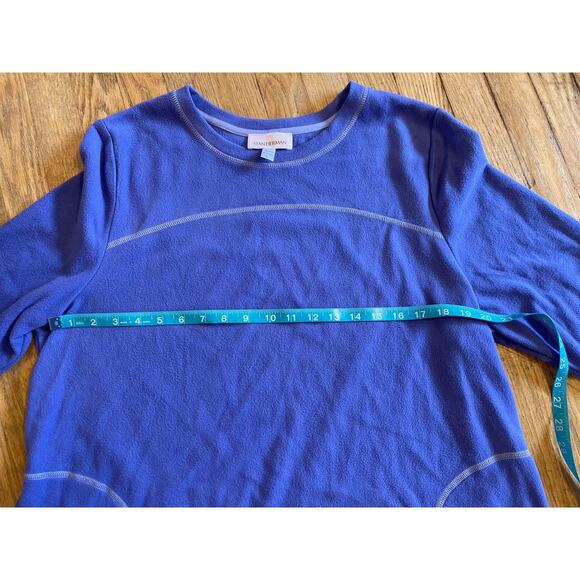 Stan Herman Long Sleeve Fleece Cozy Warm Purple Shirt Womens Size Large - Picture 3 of 8